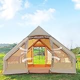 Been Younger Cabaña inflable tienda de campaña para 4 personas con tela Oxford recubierta de plata 210D tienda impermeable al aire libre tienda fácil de instalar tienda, beige