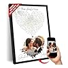 SANTANNA Personalized Music Song Lyrics Canvas With Frame Customized Music Wall Art For Him Husband Sentimental Decor And Inspirational Gift Valentines Day Gifts Heart Love Song Anniversary