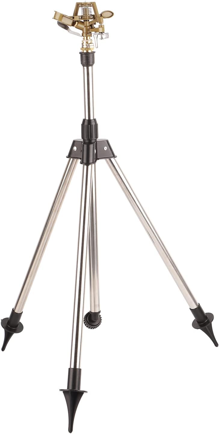 Fafeicy Stainless Steel Adjustable Tripod Sprinkler Tool Garden Watering System Effective for Lawns and Plants