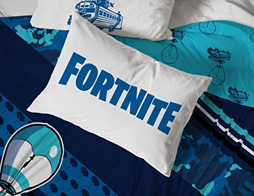 Image of Jay Franco Fortnite Battle Bus 7 Piece Full Bed Set - Includes Reversible Comforter & Sheet Set Bedding - Super Soft Fade Resistant Microfiber (Official Fortnite Product)