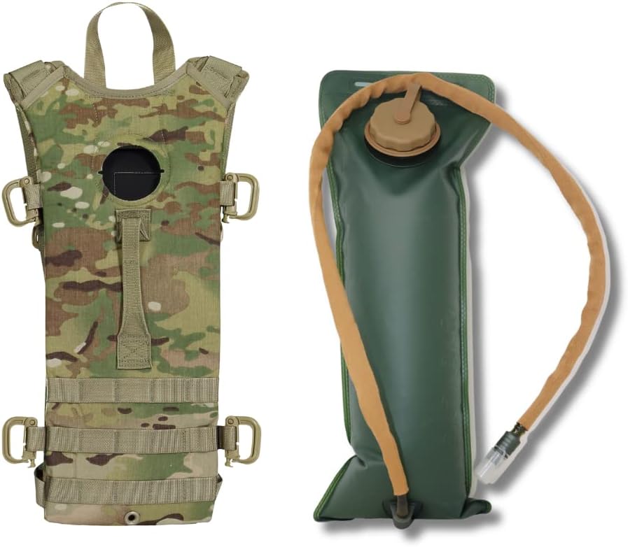 Hydration Pack, GI, 3 Liter, Multicam, Used, w/ Bladder, Made in USA, MOLLE Webbing, Water-Resistant Nylon