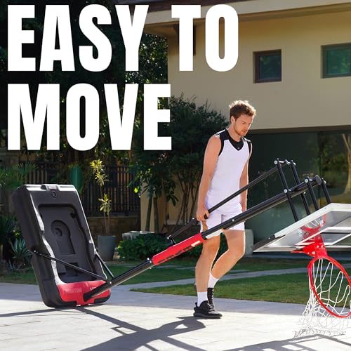 Image of Basketball Hoop 4.7-10ft Adjustable Portable Basketball Goals System with 44-48 Inch Angle Adjustable Backboard, for Youth and Adults Outdoor Indoor Use