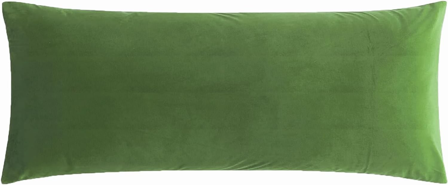 Bedtreat Full Body Pillow for Adults - Soft & Fluffy for Side Sleepers - Long & Breathable With Removable Cover (20 X 54, Green)