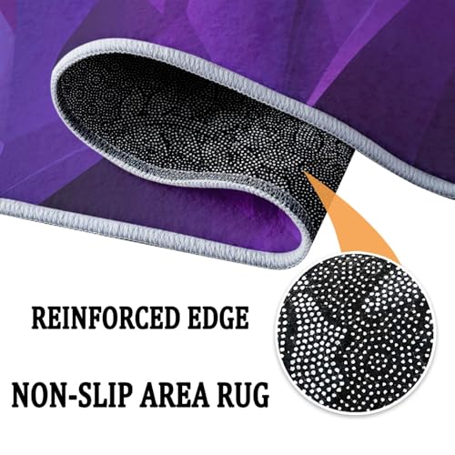 Tapis rond lavable violet : la solution antidérapante pour salon - 8