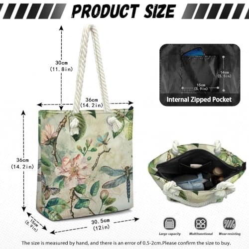 Canvas Beach Tote Bag for Women Ladies Grocery Shopping Reusable Totes Bags Shoulder Handbags Purse Aesthetic 6