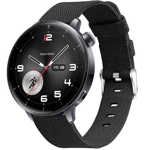 OnePlus Watch 3�p�o���h�A18mm�A22mm�ʋC���i�C�����D�z�����p�A�N�Z�T���[�X�g���b�v OnePlus Watch 3�A2 46mm / 2R / 1 / 43mm�X�}�[�g�E�H�b�`�ɑΉ� (�u���b�N�A22mm�T�C�Y�̃o���h)�B