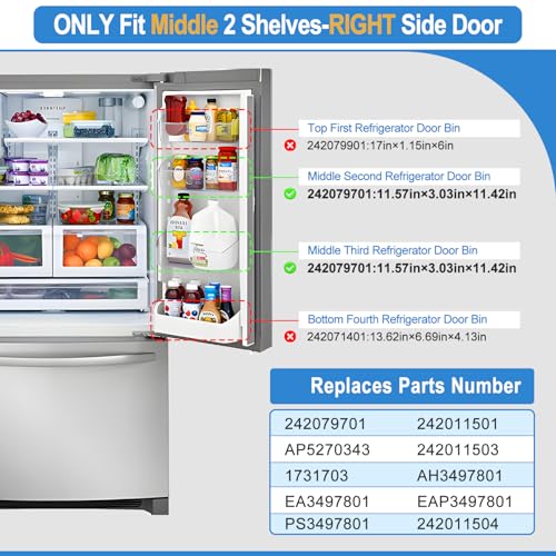 UPGRADED 242079701 Refrigerator Door Bin Replacement, Compatible with Frigidaire Kenmore Refrigerator Door Shelf Bin Parts 242011501 242011504 AP5270343 FFHB2750TS FGHB2868TF LGHD2369TF Door Shelf by YEECHUN - Image 2