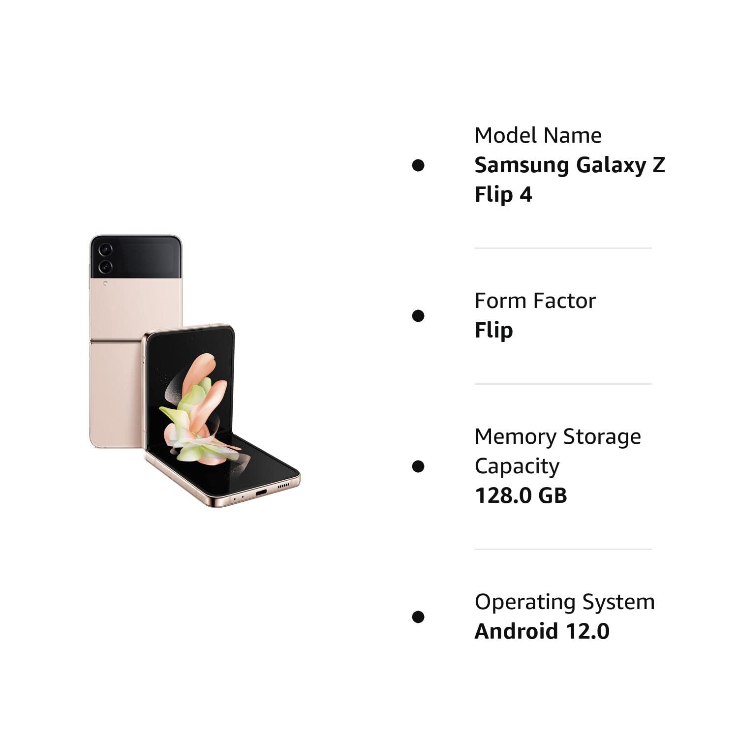 SAMSUNG Galaxy Z Flip 4 5G, US Version, 128GB, Pink Gold ... - Image 2