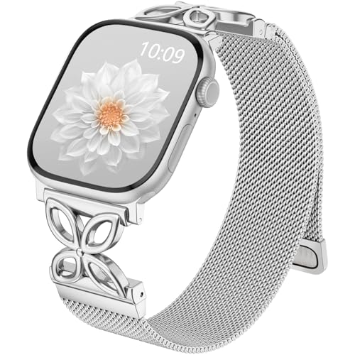 Getino Metal Loop for Apple Watch Bands for Women 40mm 41mm 42mm 44mm 45mm 46mm 49mm 38mm, Magnetic...
