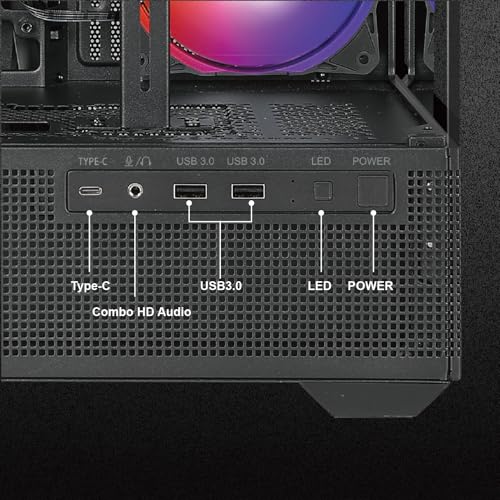 Gabinete para PC AZZA CSAZ-501B Tiara, torre media ATX, panel de vidrio templado, diseño gaming miniatura 2