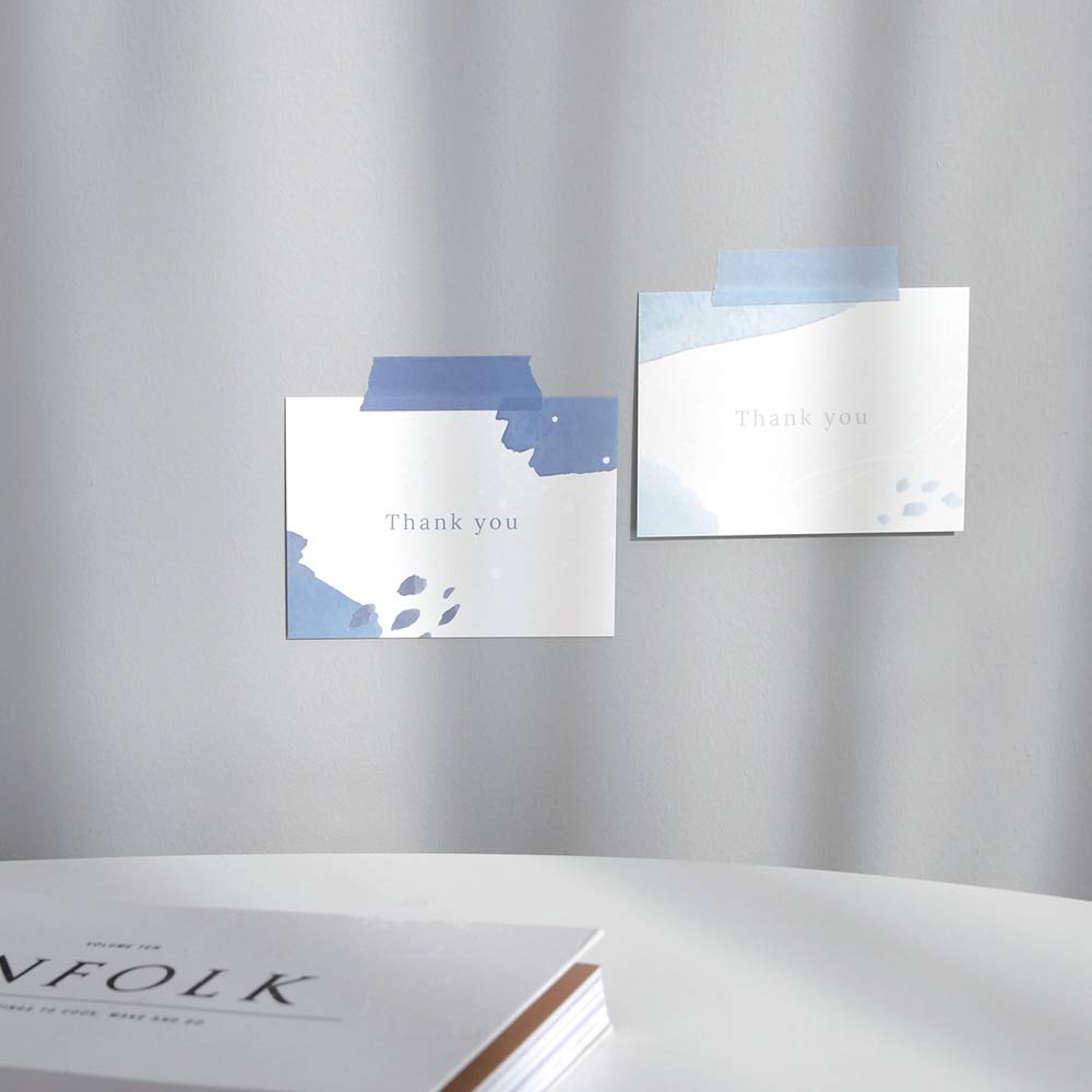 Monolike Message Thank You - Tarjetas de felicitación (40 unidades, 20 unidades), diseño de acuarela