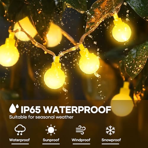 LED Lichterkette Strombetrieben,27M Lichterkette Kugel warmweiß mit Stecker für Außen und Innen,IP65 Wasserdicht Lichterketten mit Dimmbar Fernbedienung,Ideal für Zimmer,Weihnachten,Party,Garten