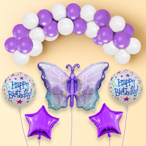 Party Propz Butterfly Theme Birthday Decoration Kit -25Pcs, Butte...