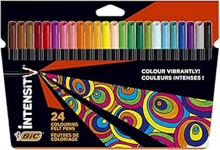 BIC Intensity Colouring Felt Tip Pens for Adults, Multicolour, 24 Pack