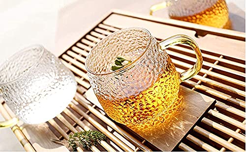 Image of ANKUL ANKULPremium Glass Coffee Mug Tea Cups Set of 6-410 ML, Transparent, Glass Cups Set for Coffee, Green Tea, Herbal Tea, Lemon Tea, Milk Cup, Hot /Cold Drinks Cups (Lemon Cup, 6)