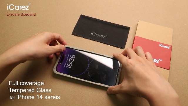 ICarez Tempered Glass Screen Protector For IPhone 14 [2-Pack] Case Friendly Black Frame