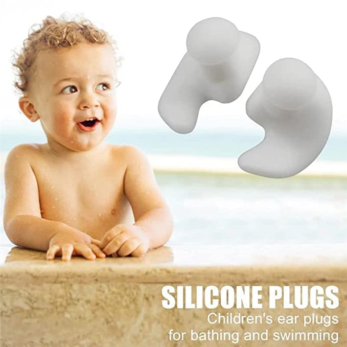 Image of Waterproof Silicone Swimming Plugs (2 Pairs) | Reusable Soft Water Protection with Storage Case for Bathing, Surfing, Sleeping, Study & Travel | Comfortable Fit for Adults & Kids