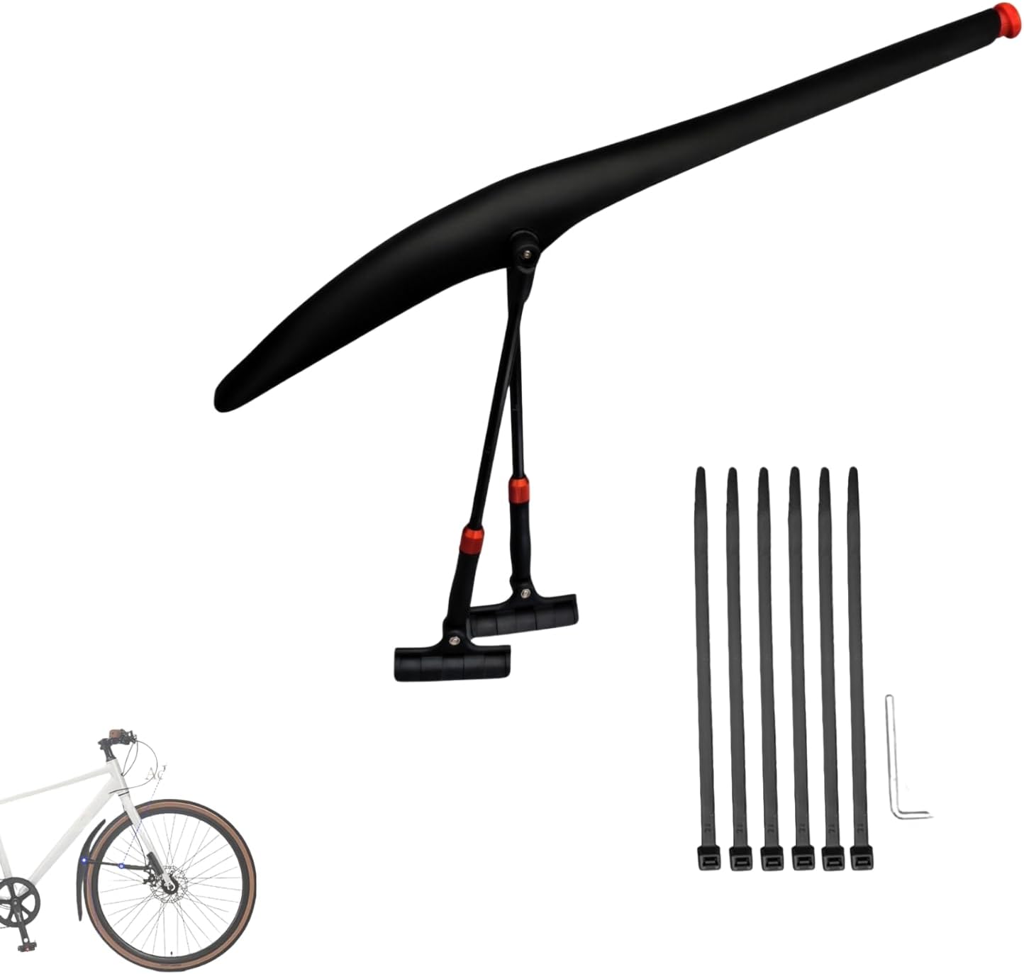 Guardabarros Delantero y Trasero 700C para Bicicleta, Ajustable, con Luz