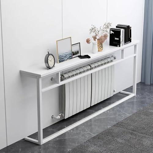 Mesa consola estrecha con diseño elegante y ahorra espacio en madera