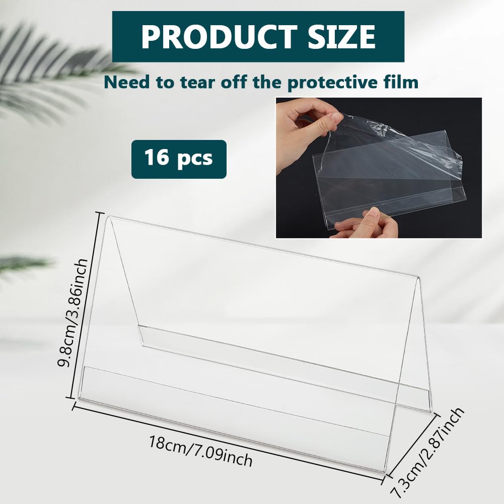 Amazon | BENECREAT 16セット アクリルネームプレート PET製 18x9.8cm