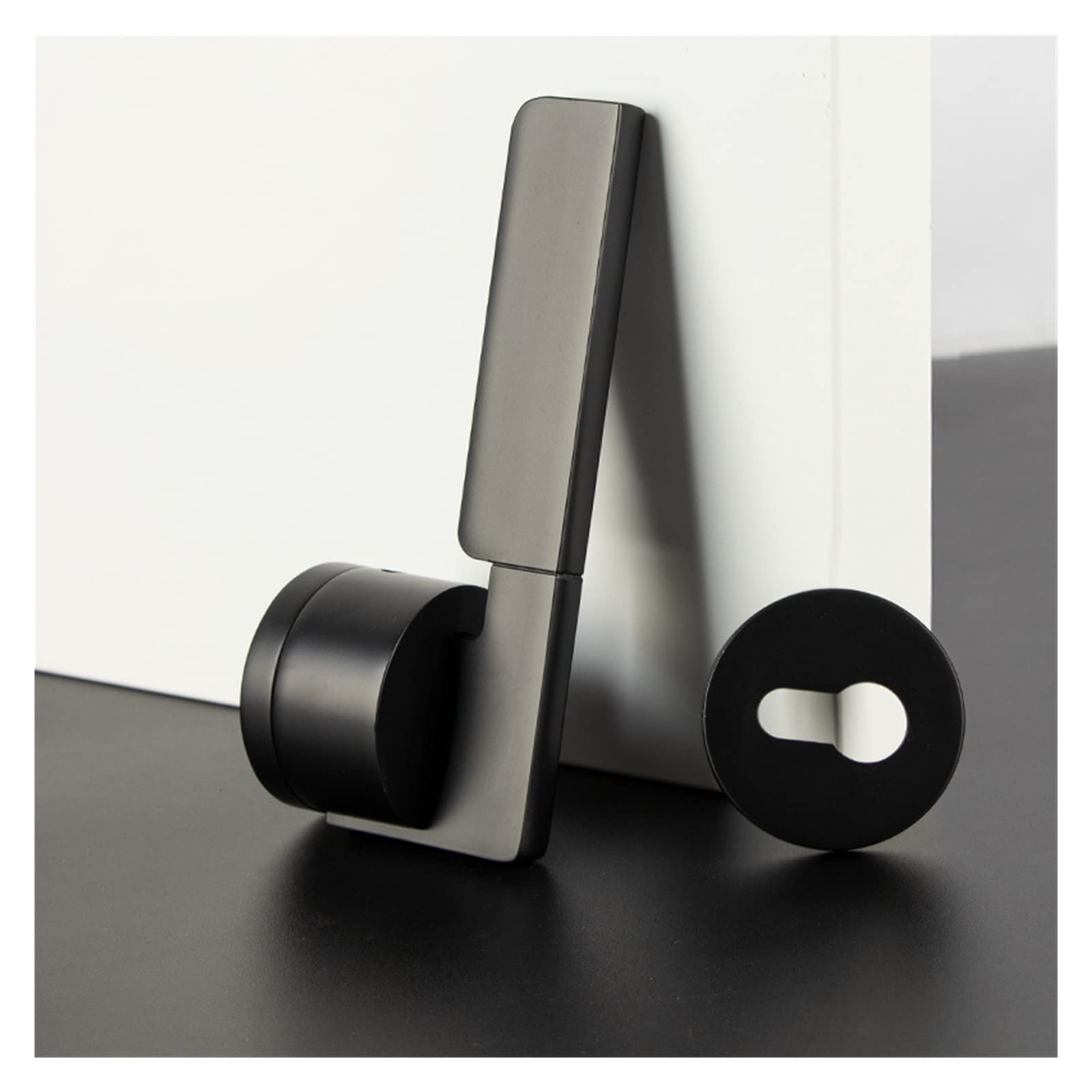 Serratura Smart, Maniglia for porta intelligente Leva for pomello for interno esterno con serratura e chiave Camera da letto Bagno nero for magnete domestico Camera in lega di alluminio ,Smart Lock Fa