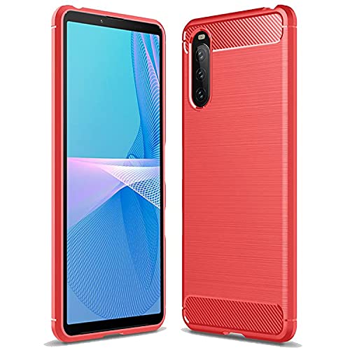 Xperia 10 III/Xperia 10 III Lite ケース シリコン 衝撃吸収カバー 防指紋 炭素繊維カバー Xperia10 III SOG04 SO-52B ケース ソニー Xperia 10 III Lite XQ-BT44/ エクスぺリア 10 III ライト/Ten Mark 3 Lite カバー