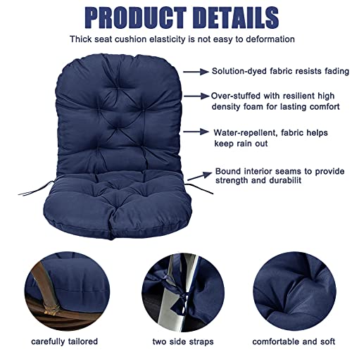 Seahome Waterproof Rocker Cushion, Outdoor Rocking Chair Cushions, Hammocks Papasan Chair Cushion,Tufted High Back Chair Cushion For Indoor Garden Or Outdoor Rocking Chair Seats #TOP2
