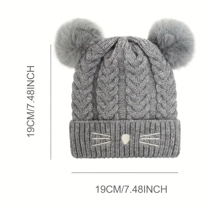 Image of Unisex Toddler Winter Hat Monkey Caps - Fleece Lined Baby Hat with Scarf Earflap Hood - Skull Caps for Kids