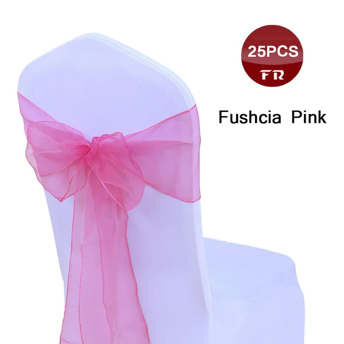 Nastri a Fiocco per sedie, 25PC Telai for sedie Matrimonio Organza for Arco(Coffee)