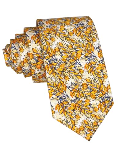 Image of Kebocis Mens Skinny Cotton Floral Tie for Men