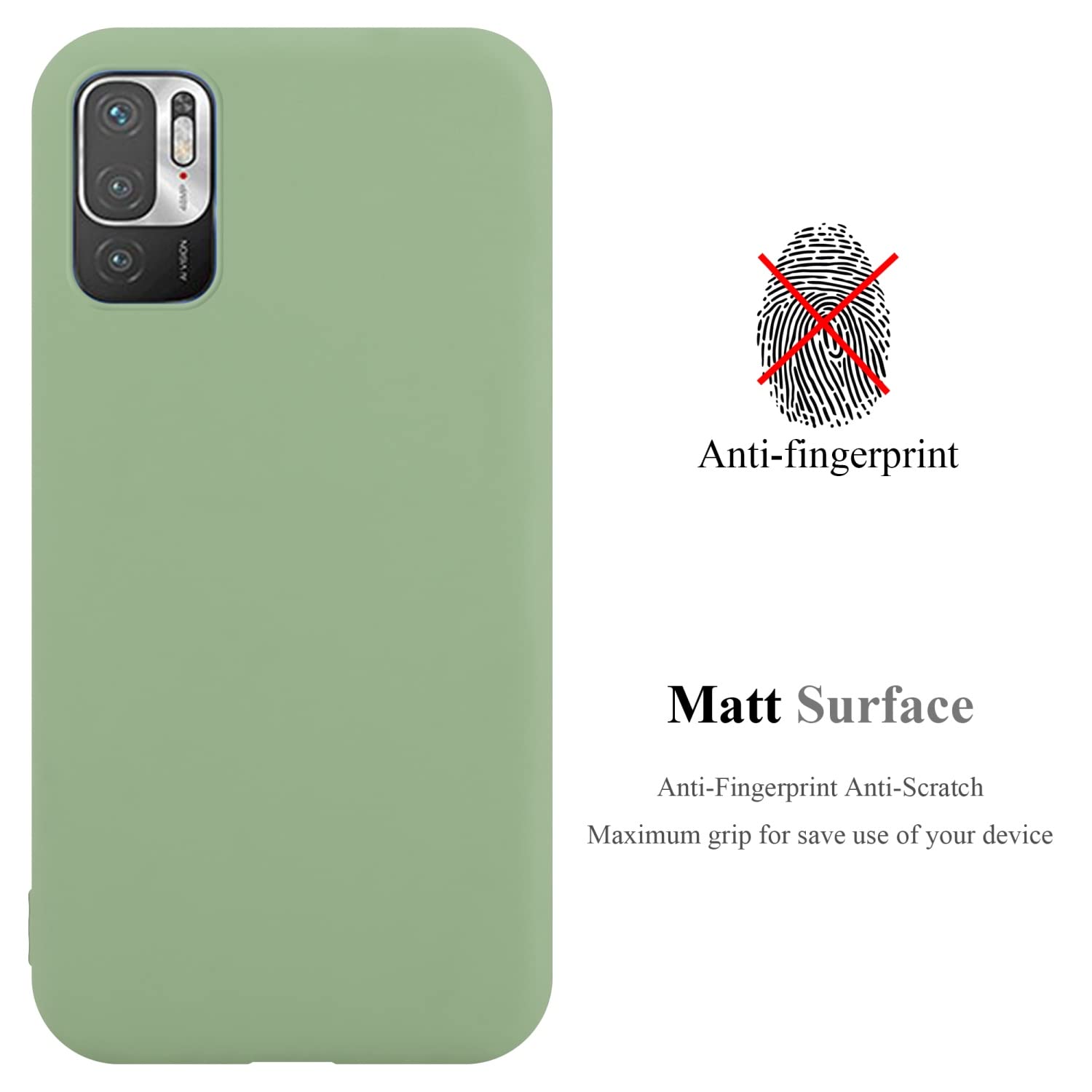 Cadorabo Custodia compatibile con Xiaomi RedMi NOTE 10 5G / POCO M3 PRO 5G in CANDY PASTELLO VERDE - Morbida Cover Protettiva Sottile di Silicone TPU