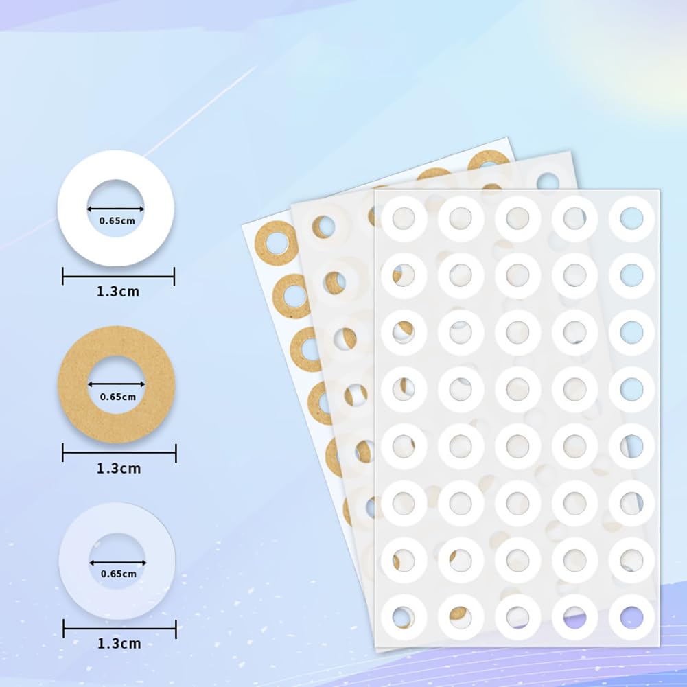 Adesivi rotondi di rinforzo per fori carta 1,3 cm, etichette autoadesive, riparazione fori, marrone