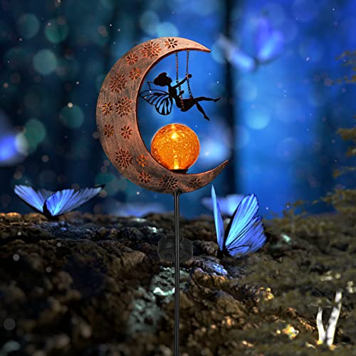 TERESA'S COLLECTIONS 100CM High Moon Solar Lights Outdoor Garden - Image 2
