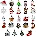 Bluelves Christmas Fascino del Pendente, 24 Pezzi Ciondoli Natalizi, Resina Addobbi Natalizi, Miniatura Babbo Natale Albero di Natale Renne Pupazzi di Neve, per Decorazione di Natale DIY Craft