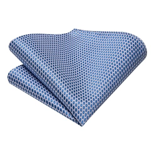 Image of Hi-Tie 70 inches Ties for Men Silk Extra Long Necktie and Pocket Square Cufflinks Set Men Big and Tall Tie Business