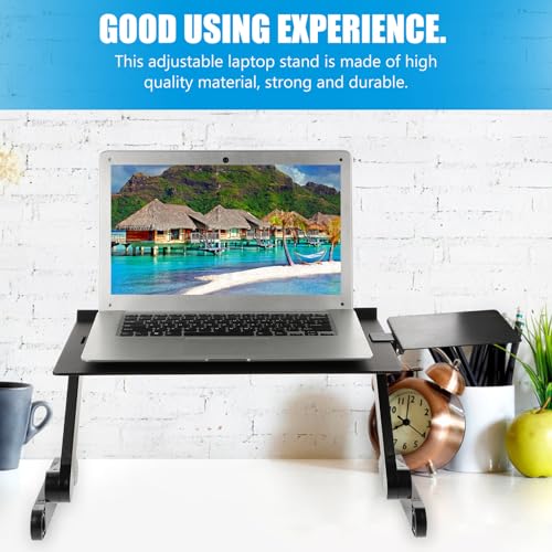 Soporte ajustable de aluminio para laptop con escritorio plegable miniatura 7