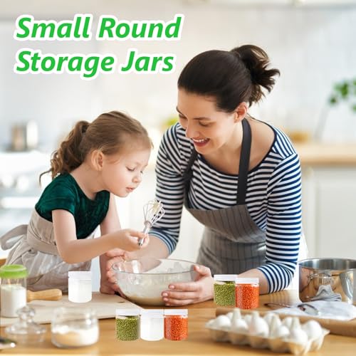 20Pack 4oz Clear Plastic Slime Containers with Lids,Round Refillable Travel Storage Sealed Jars Wide Mouth Container for Candy,Makeup,Cosmetics,Lotions,Eye Shadow,Cream,Butters4