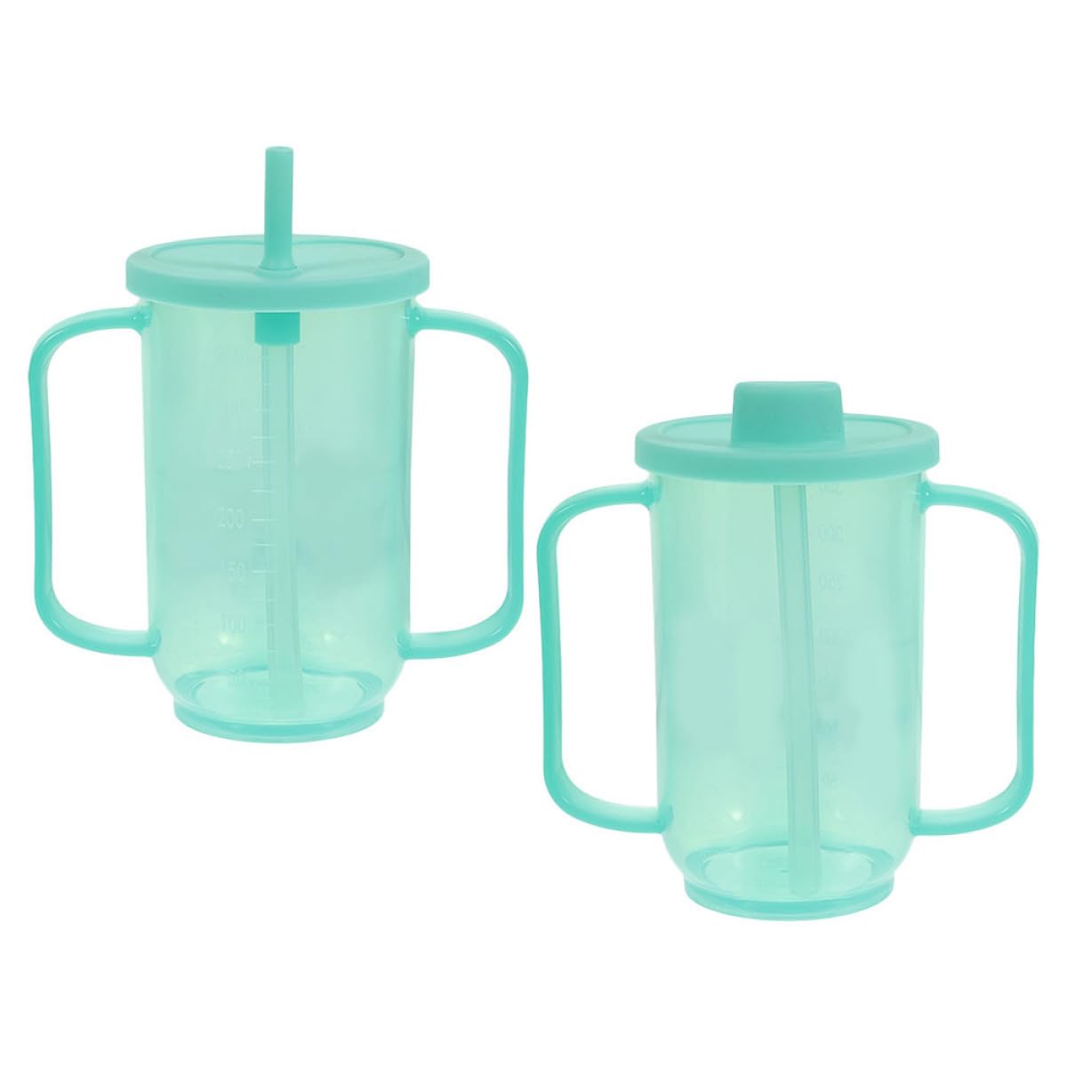 Vasos Antiderrame Para Adultos Mayores 2 Piezas Pajita Integrada Soporte Ergonómico Plástico Reutilizable Para Pacientes Cuidado Diario En Alimentación Segura