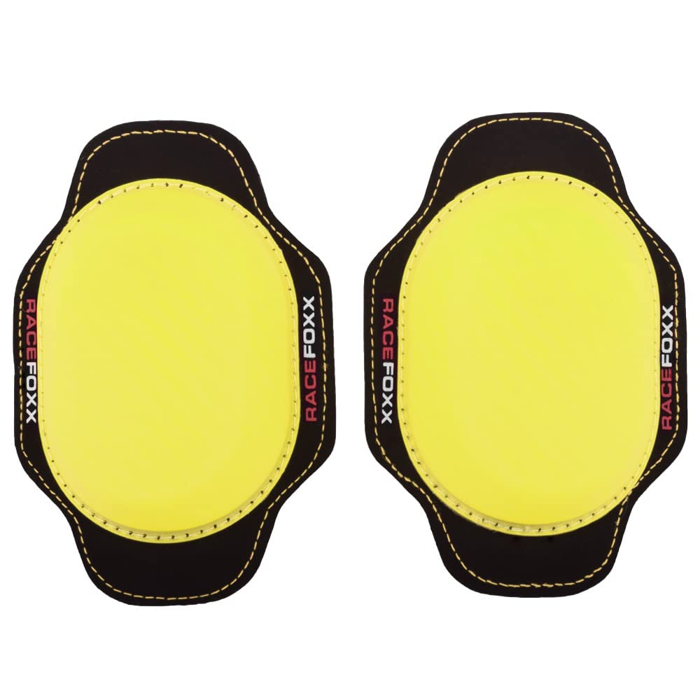 Motorrad Knieschleifer für Lederkombi Protektoren Racing 1 Paar gelb RACEFOXX