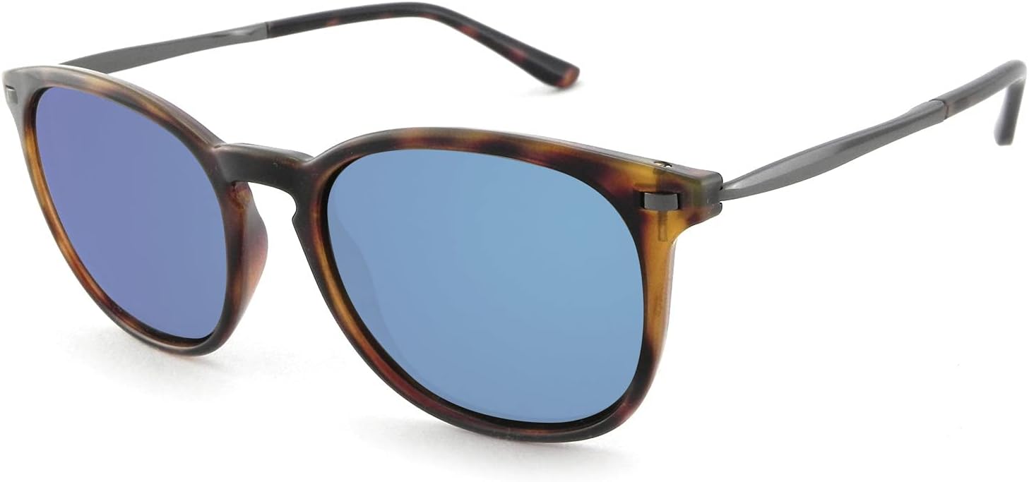 Peppers Nolita Sunglasses Matte Honey Tortoise w/Shiny Gun Temples/Brown Polarized w/Ice Blue Mirror