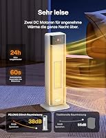 PELONIS Elektrischer Heizlüfter Energiesparend 2000W, Leise Keramik Heizlüfter mit Fernbedienung & Thermostat, 75° Oszillation & 24 Std. Timer, Elektroheizung Heater 58CM für Schlafzimmer – Ansicht 5