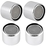 iFealClear 4 PCS Faucet Aerator, Kitchen Sink Faucet Aerator Adapter with Solid Brass Shell, 55/64 inch Female Thread Water Conserve Filter with Gasket for Kitchen and Bathroom, Chrome