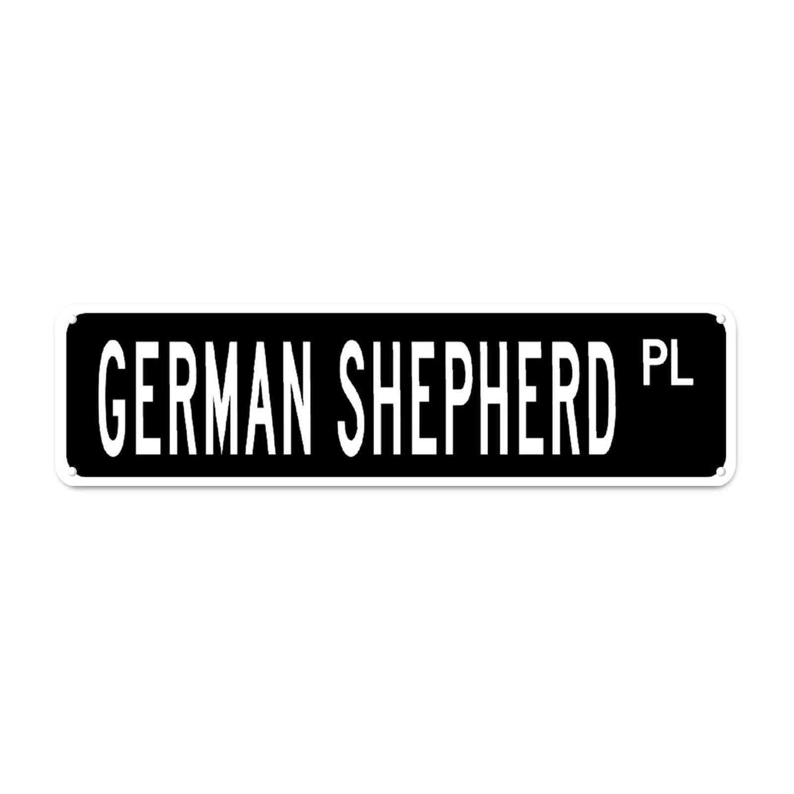 German Shepherd PL Vintage Tin Signs Art Plaque Aluminum for Bedroom Kitchen Garden Wall Pub Club Coffee Funny Decor 4x16 Inch