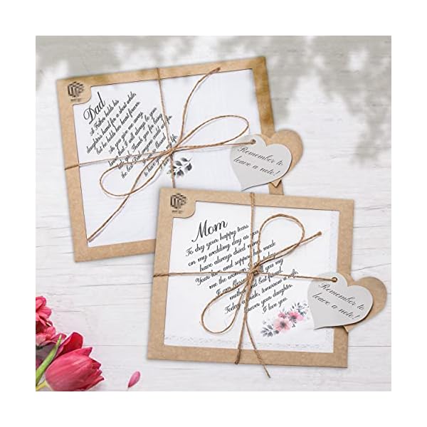 W&F GIFT Mutter und Vater der Braut Geschenke | Hochzeitsgeschenk Taschentuch Set für Eltern der Braut von der Tochter… – Bild 4