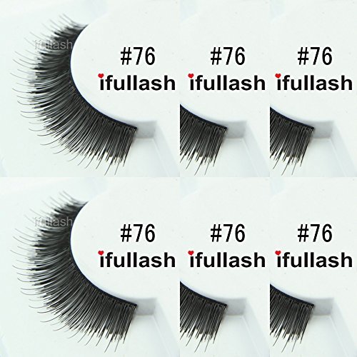 #76, 6 Pairs ifullash 100% Human Hair Eyelashes