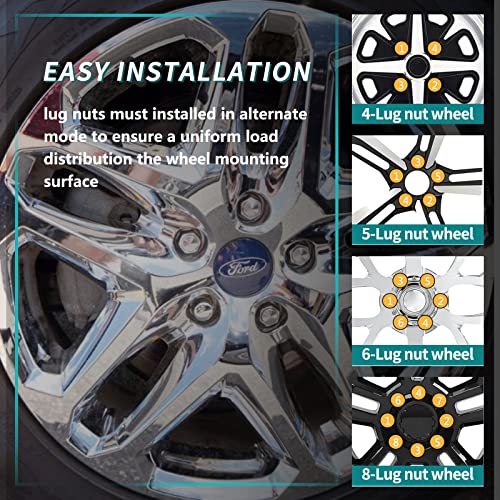 Zoffi M12X1.5 One-Piece Lug Nuts - Replacement For 2006-2019 Ford Fusion, 2000-2019 Ford Focus, 2001-2020 Ford Escape Factory Wheel - 20Pcs Chrome Closed End M12X1.5 Lug Nuts #TOP5