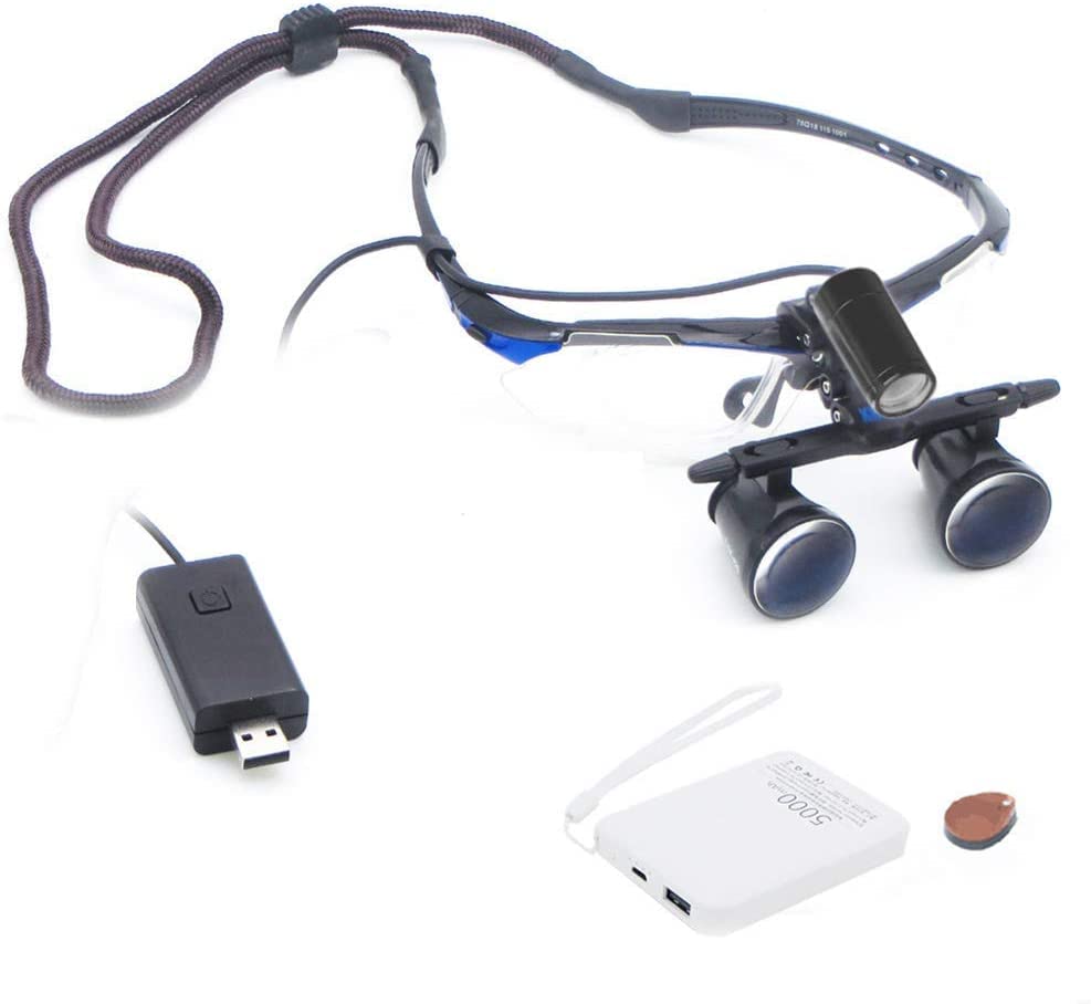 Magnifying Glasses Dental Loupes, 2.5X 3.5X Dental Surgical Binocular Loupes Headband 1W LED Headlight Lamp Goggles Frame Dental Surgical Magnifier Beauty Comes