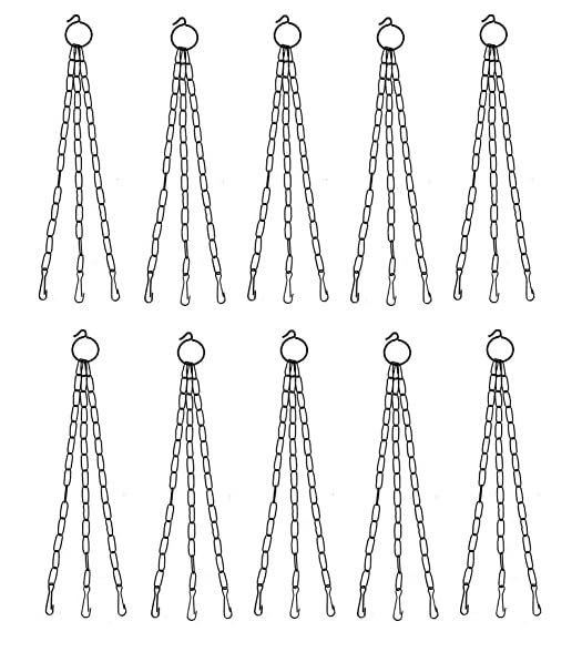 Varshney Gardening Matel Hanging Basket Chain for Hanging Plant Pots Indoor Outdoor Planters – Pack of 10 Pieces