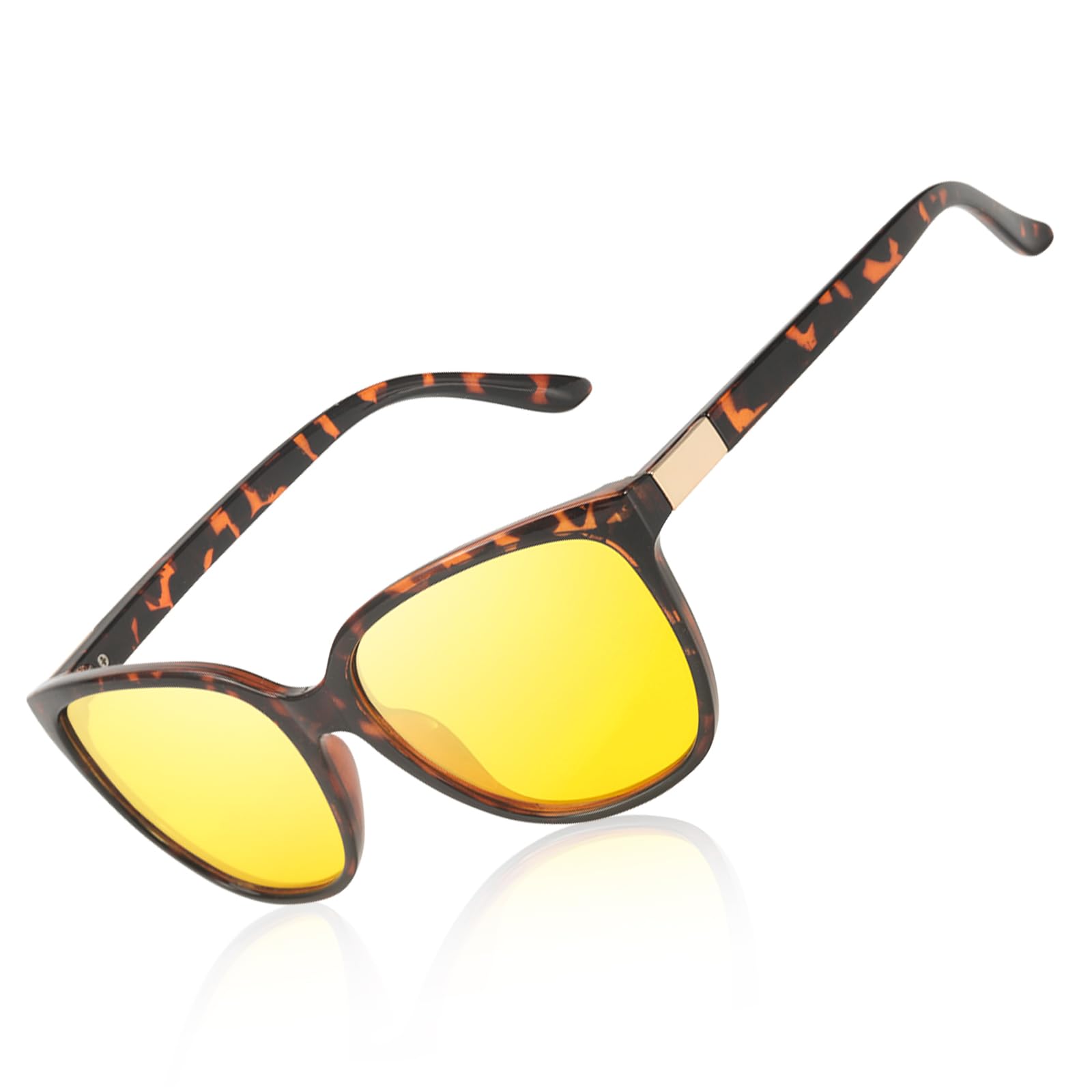 IGnaef Women Night Vision Pro Glasses for Driving Anti Glare Polarized Yellow Nighttime Glasses IF8093