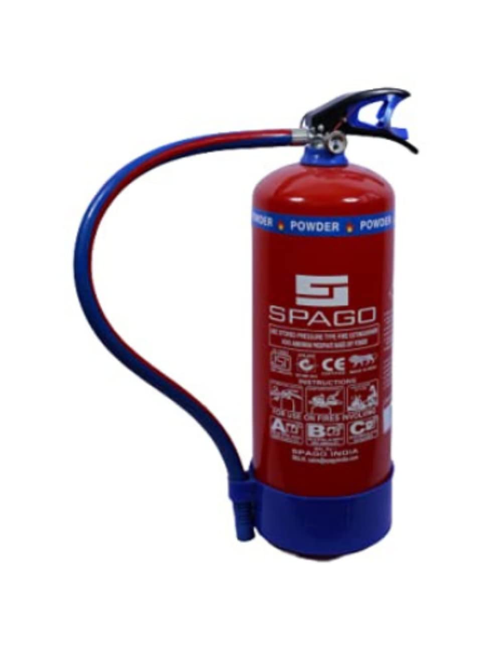 SENSE SAFETY Spago Fire Extinguisher ABC Powder Type Dry Chemical for Hospital and Home with Wall Hanging Clip | Home | Office |Industrial Use (ISI Marked, Certified, Approved)-9Kg-picture-11